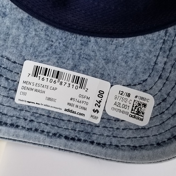 Adidas Estate Cap Denim Wash NWT - Picture 5 of 7